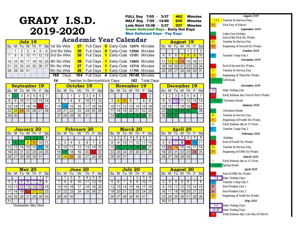 Updated Calendar