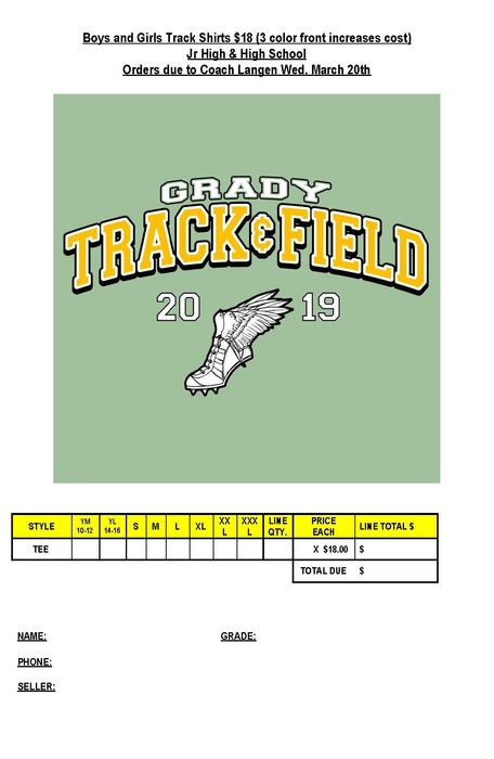 Track shirt order form