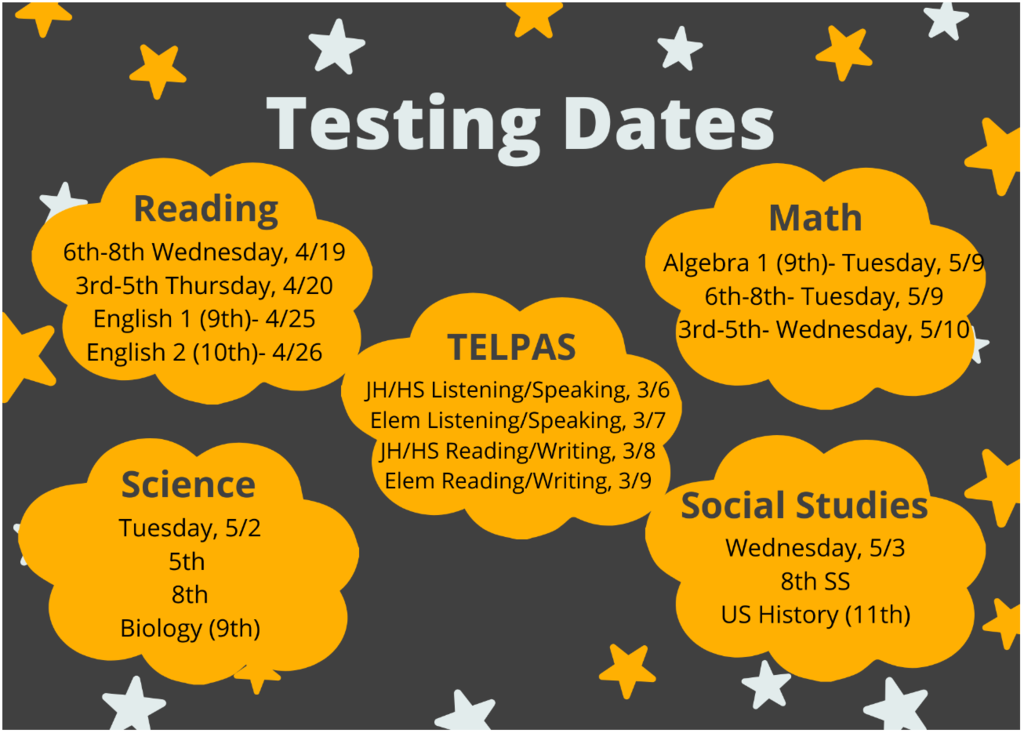 Spring Testing Dates 