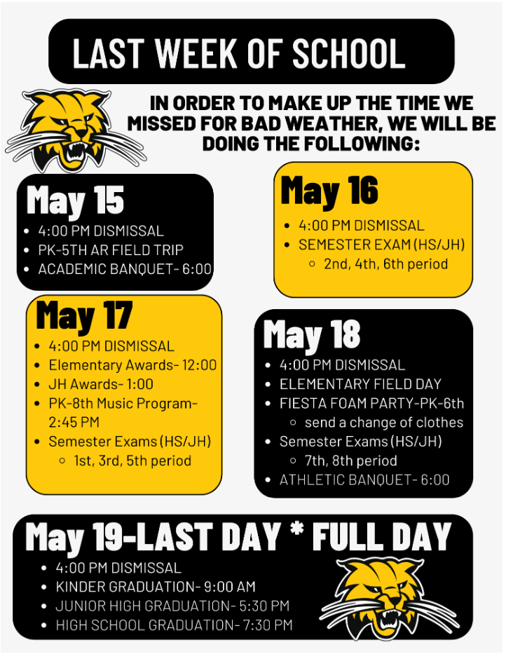 Last Week of School Memo